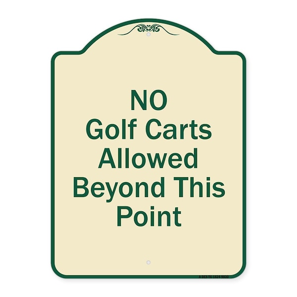 Signmission Designer Series-No Golf Carts Allowed Beyond This Point, 24" x 18", TG-1824-9830 A-DES-TG-1824-9830 - main